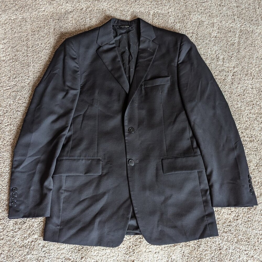 JoS A Bank Blazer Mens Sz 38R Black 100% Wool Traveler's Collection Suit Jacket